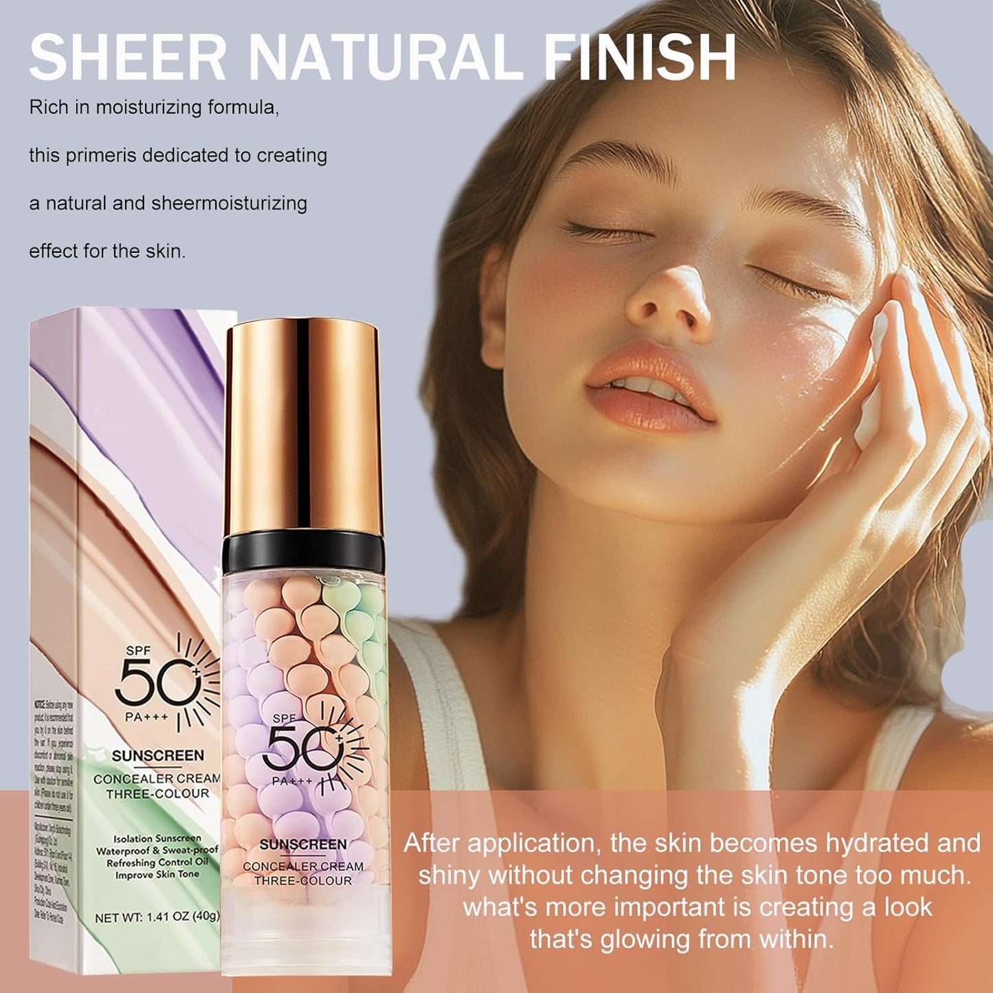 Organic Breathable BB Cream & Makeup Primer, Foundation for Bright, Flawless Skin