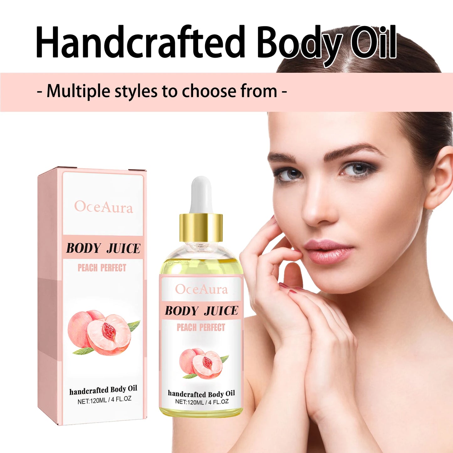 Oceaura Peach Scent Body Oil, Firming & Skin Texture Care