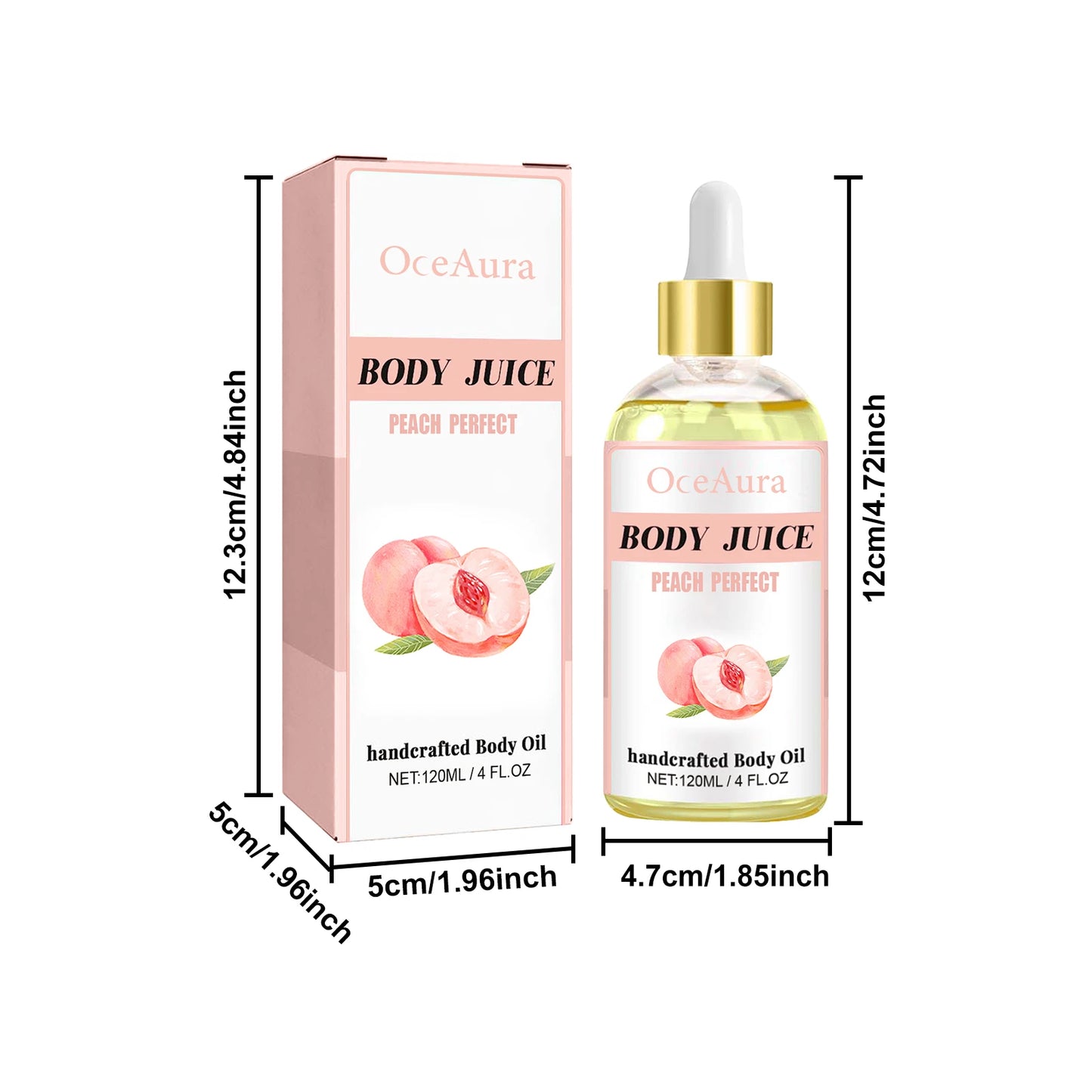 Oceaura Peach Scent Body Oil, Firming & Skin Texture Care