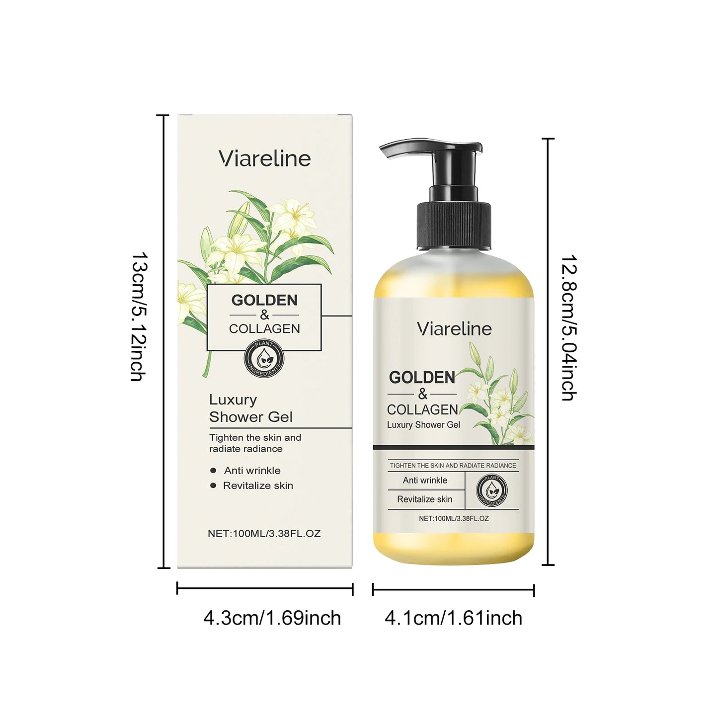 Viareline Collagen Body Wash Gel with Long-Lasting Fragrance & Oil Control
