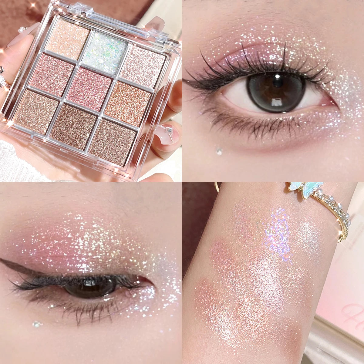Pearlescent Fine Glitter Highlighter & Eyeshadow Palette,