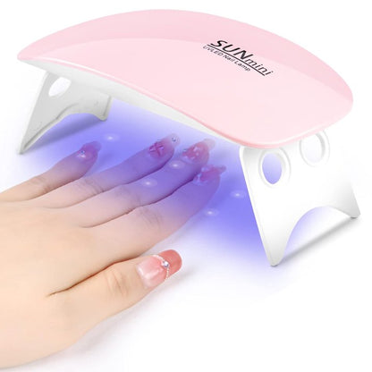 Foldable 6W UV LED Nail Lamp, Quick-Dry Gel Polish Dryer for Manicure & Pedicure.