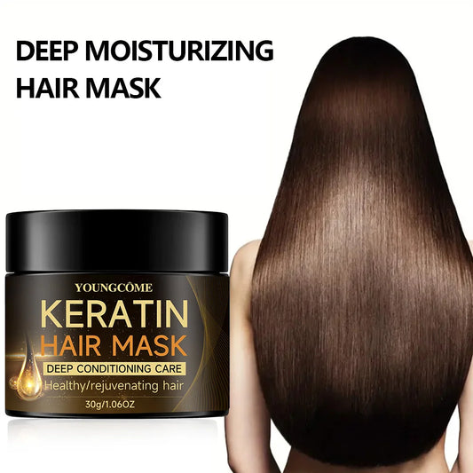 Organic Keratin Hair Mask, Damaged Hair Repair & Shine Restoration