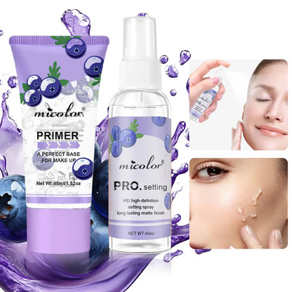 Organic Makeup Primer & Setting Spray Set & Long Lasting Makeup Hold