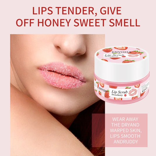 Strawberry Lip Scrub, Lip Wrinkles, Dry Dead Skin