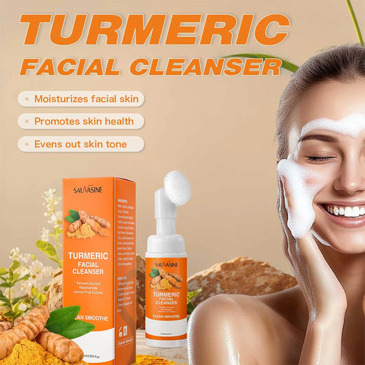 Turmeric & Lemon Brightening Foaming Face Wash  Moisturizing Cleansing Foam with Brush