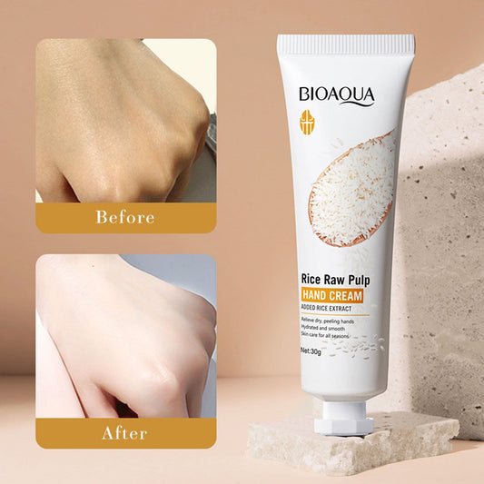 BIOAQUA White Rice Hand Cream, Moisturizing, Nourishing & Brightening Hand Care