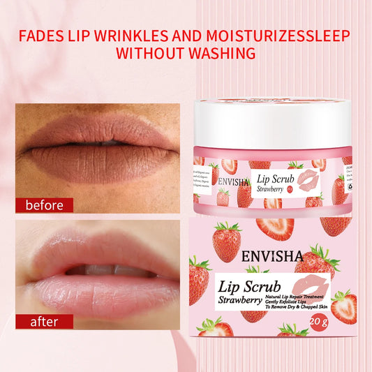 Strawberry Lip Scrub, Lip Wrinkles, Dry Dead Skin
