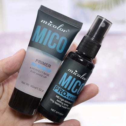 Organic Makeup Primer & Setting Spray Set & Long Lasting Makeup Hold
